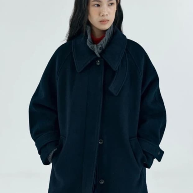 Siyazu 시야쥬 캐시미어 울 코트 네이비