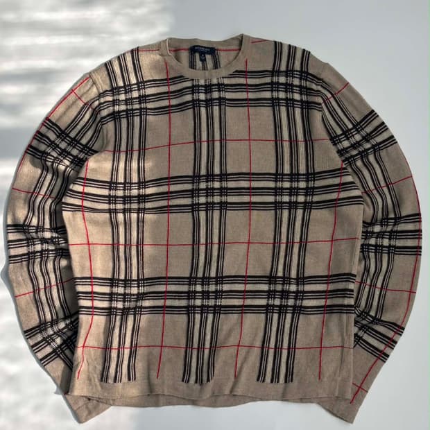 [M] 버버리 노바체크 이태리 울 니트 스웨터