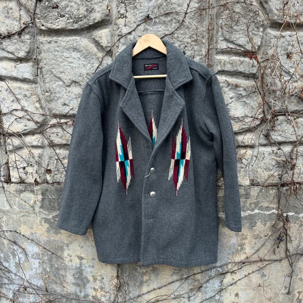 옥토퍼스 아미 나바호 패턴 오르테가 스타일 치마요 자켓 그레이 L