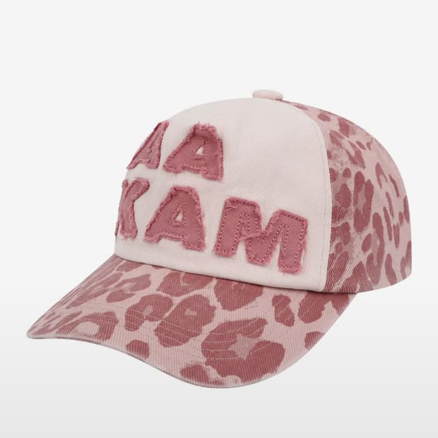 아캄 레오파드 모자 핑크
