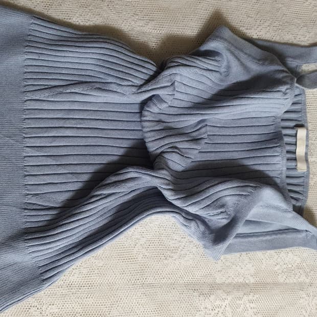 [일본빈티지] y2k 블루 골지 니트 끈나시