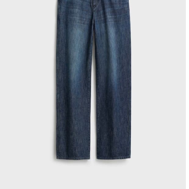 포터리 원 워시드 와이드 데님 4사이즈 미드인디고