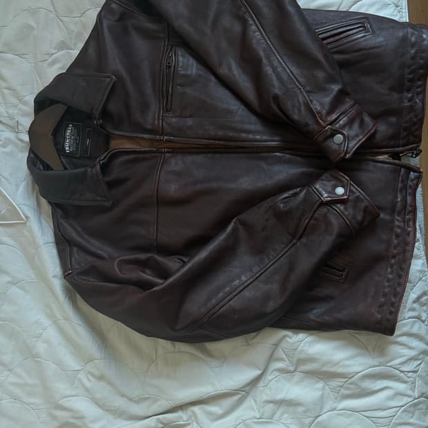 프리즘웍스 소가죽 남성 가죽 자켓