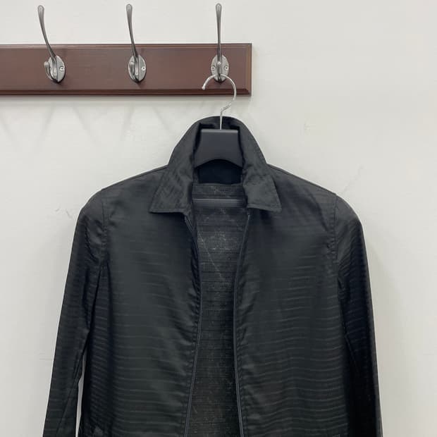 프라다 블랙 나일론 풀로고 집업 코트