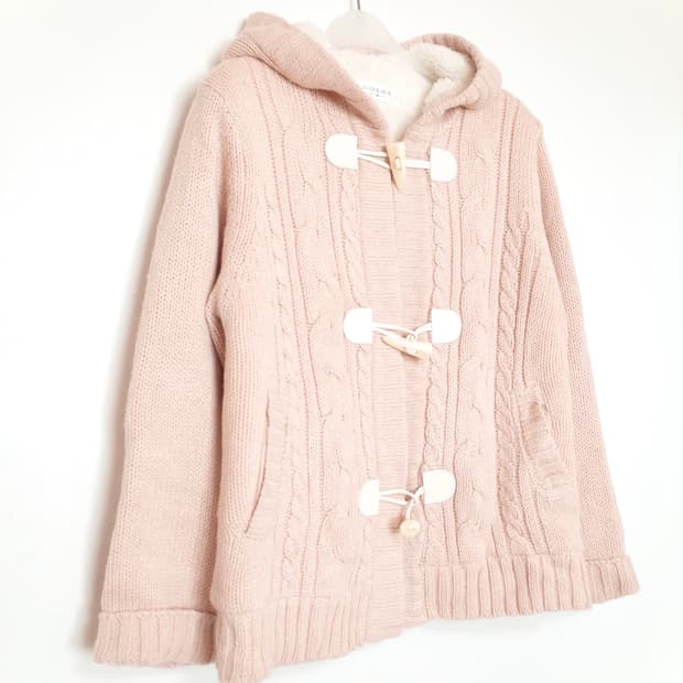 Colza 토글 후드 퍼 가디건