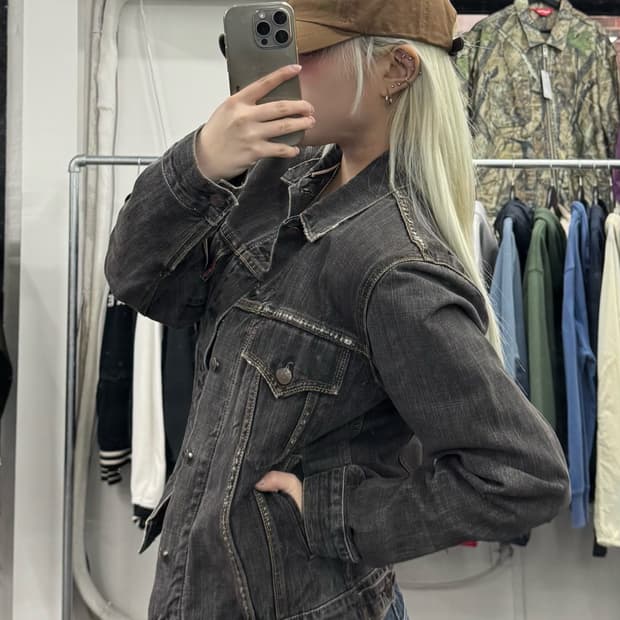 리바이스 흑청 데님자켓