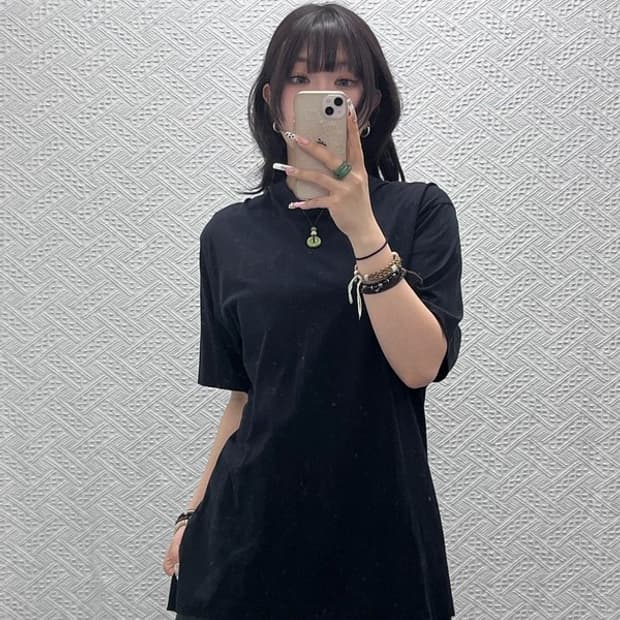 요지야먀모트 Y-3 아디다스 무지 올블랙 반팔티 M C11397