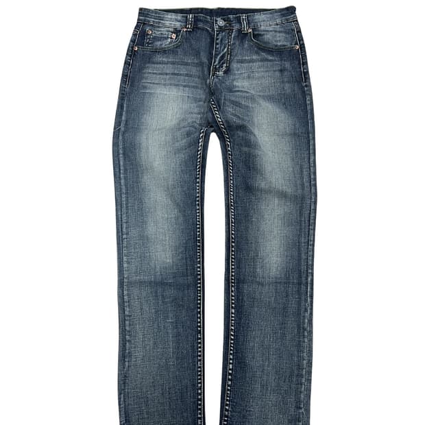 리바이스 504 워시드 슬림핏 데님 팬츠 made in U.S.A