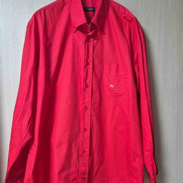 (정품) 버버리 레드 셔츠 체크라인 셔츠 남방 6 