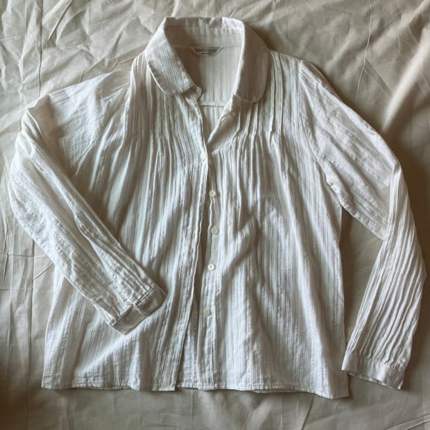 하늘하늘 빈티지 주름 블라우스