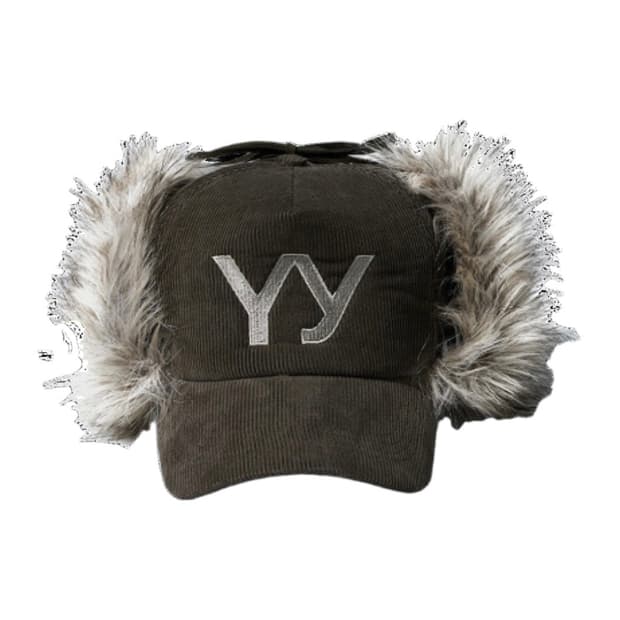 오픈Yy 포우 퍼 코듀로이 이어플랩 캡 카키