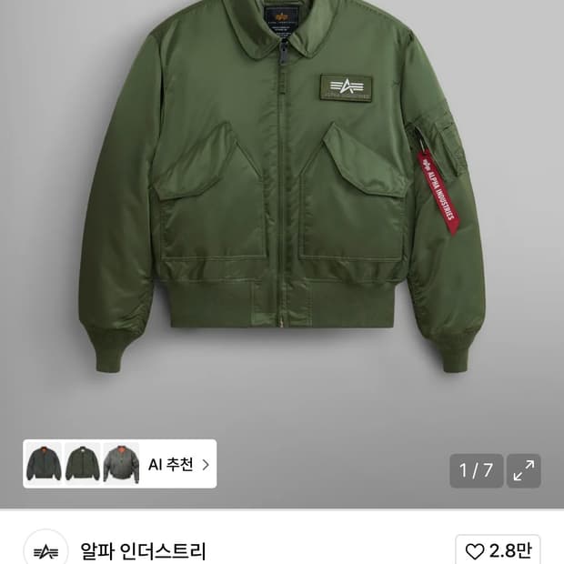 알파 cwu45 카키삽니다