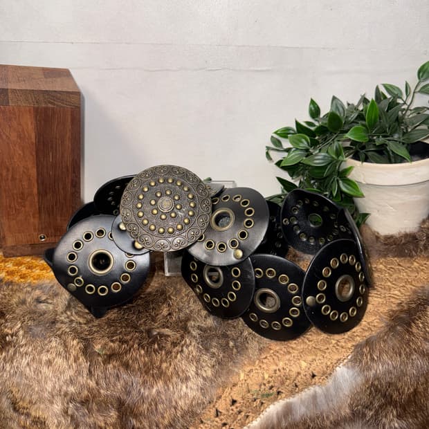 Black western punching disc belt