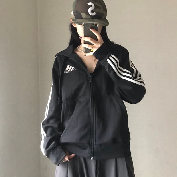 아디다스 블랙00s 후드집업