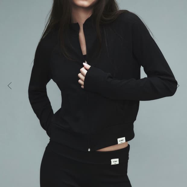 glowny g classic rib track zipup (black)
