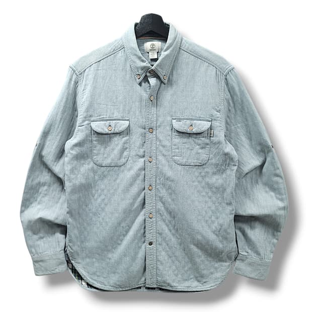 [L] 팀버랜드 라이트블루 샴브레이 롤업 긴팔셔츠