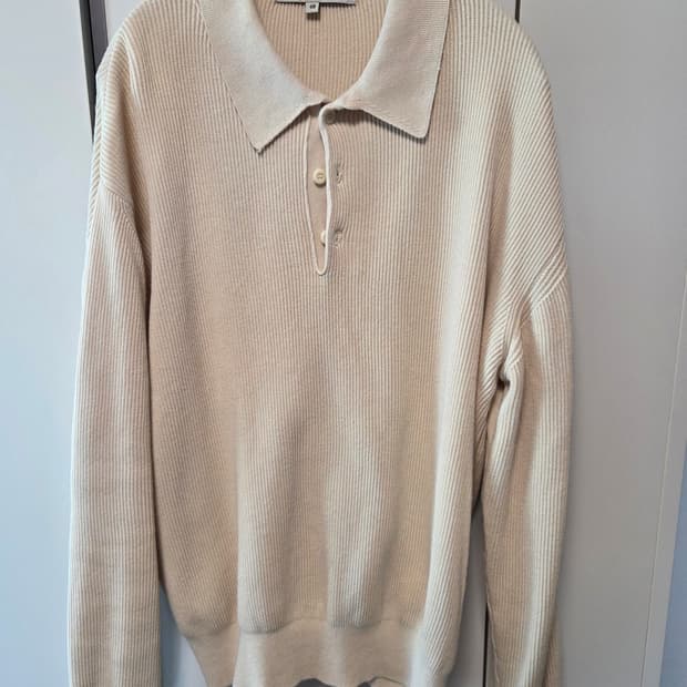 퍼스트플로어 코튼 립 폴로셔츠 아이보리 48 사이즈