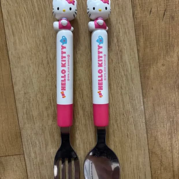 고전 헬로키티 스푼 포크 세트