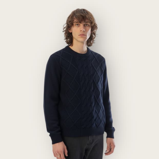 M/ 바버 피셔맨 아란 울 니트
