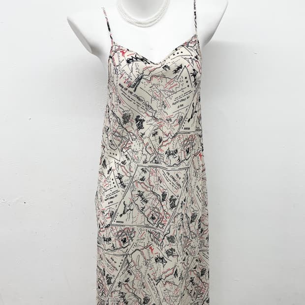 패턴 시어 레이어드 슬립