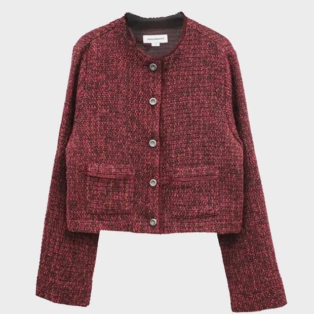 999휴머니티 트위드 태슬 가디건