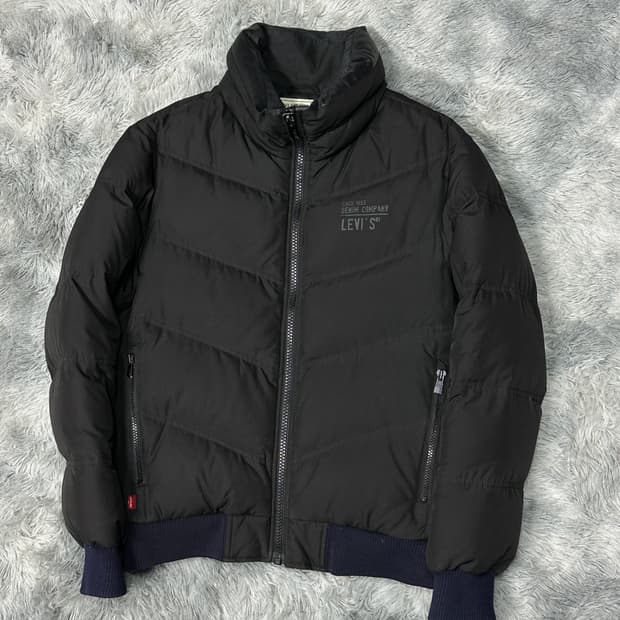 리바이스 덕다운 숏패딩 블랙 L