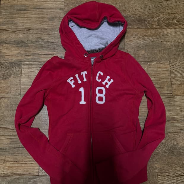 아베크롬비 레드 후드집업