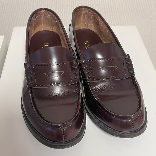 하루타 여성용 소가죽 페니로퍼 HS-304 브라운