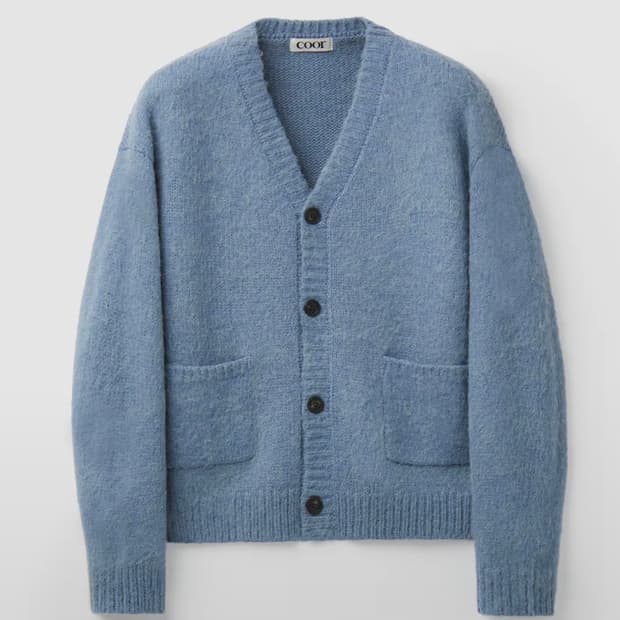 쿠어 헤어리 알파카 V넥 가디건 xl