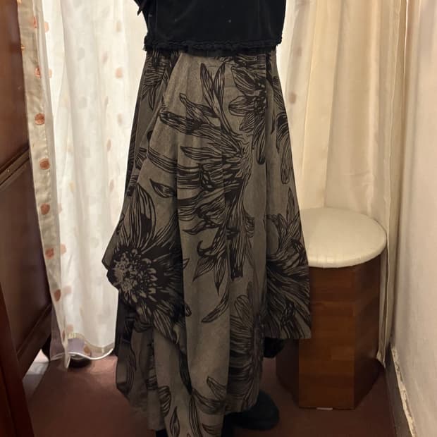 jpn vintage floral long skirt
