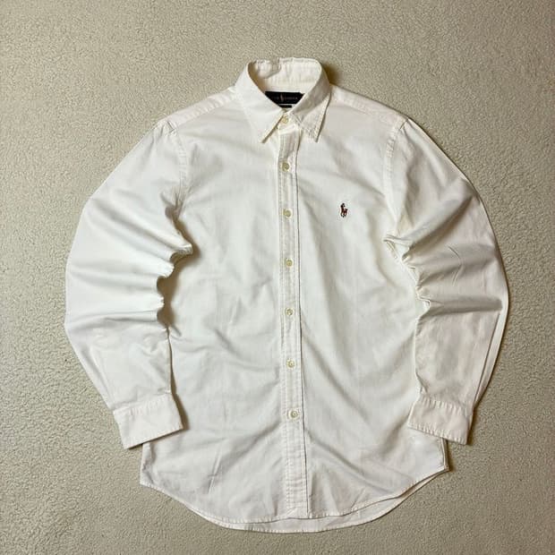 폴로 랄프로렌 옥스포드 자수 로고 화이트 셔츠 PN7309