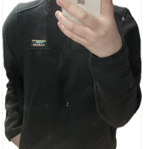 빈티지 엘엘빈 넥 버튼 기모 맨투맨 티