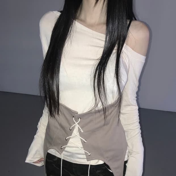 디에어타운 hazel corset top beige