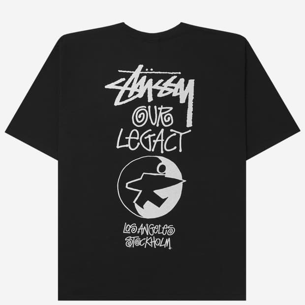 [L] 스투시 아워레가시 서프맨 피그먼트 반팔티 블랙