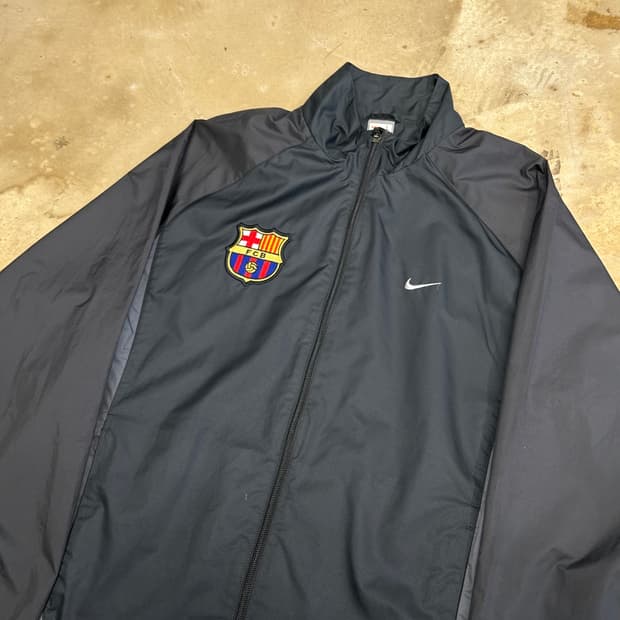 L 나이키 바르셀로나 FC 블랙 바람막이