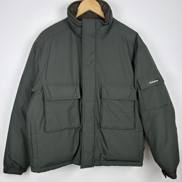 커버낫 카키 포켓 덕다운 숏파카 점퍼
