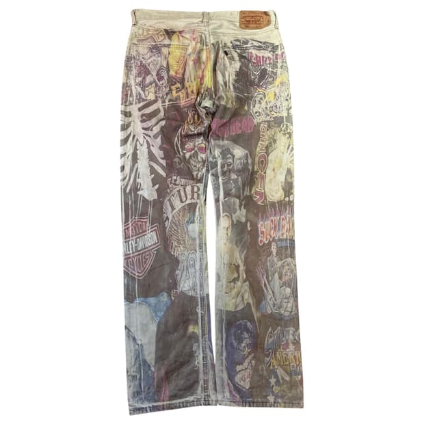 리바이스 501 리메이크 커스텀 프린팅 팬츠