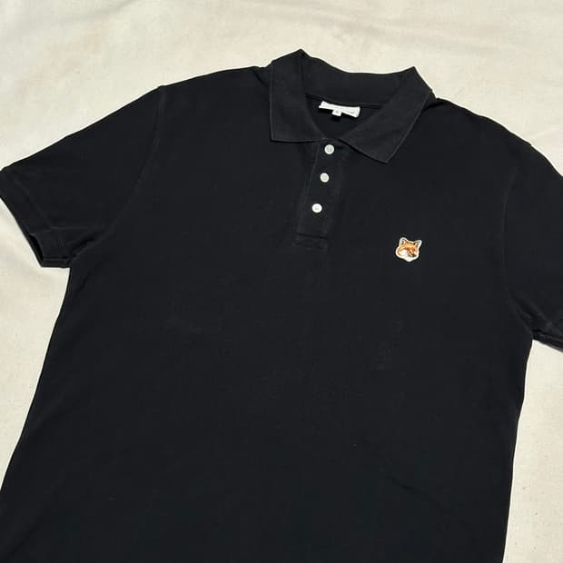 XL 메종키츠네 폭스 헤드 블랙 카라티
