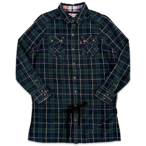 빈티지 리바이스 체크 셔츠 미니 원피스