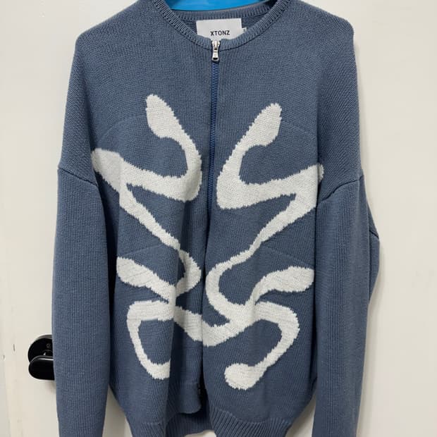 엑스톤즈 XTK063 블루 니트 집업