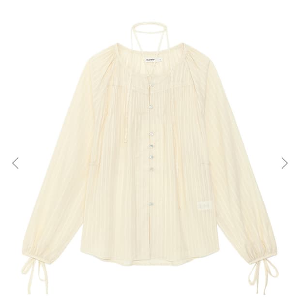 Glowny MISTY SHEER BLOUSE (LIGHT BEIGE)