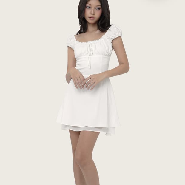 클리시어 Kleesier 화이트 리본 미니 원피스