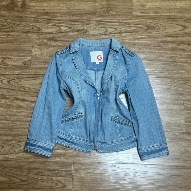 빈티지 스터드 청 자켓 오네갸루 로걀 라떼 긱시크 베메클깔 고딕 그런지