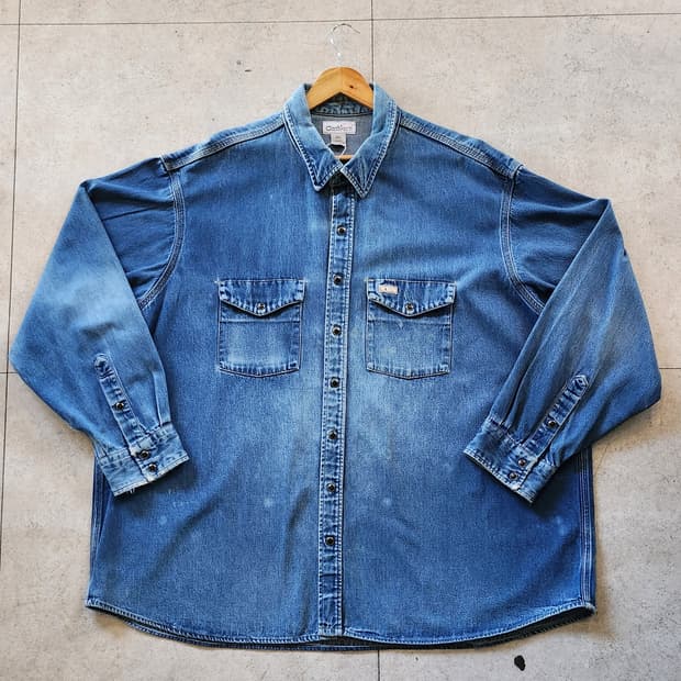 칼하트 빈티지 워싱 데님 웨스턴 셔츠