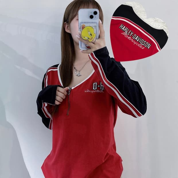 할리데이빈슨 반집업 롱슬리브