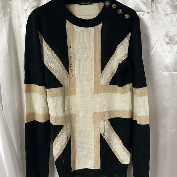 발망 디스트레스드 유니온잭 니트