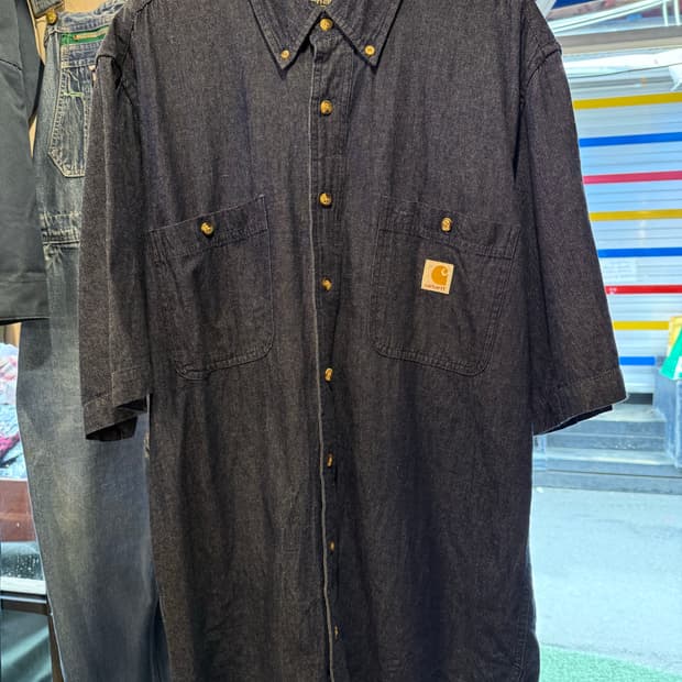 칼하트 진청 더블포켓 반팔셔츠