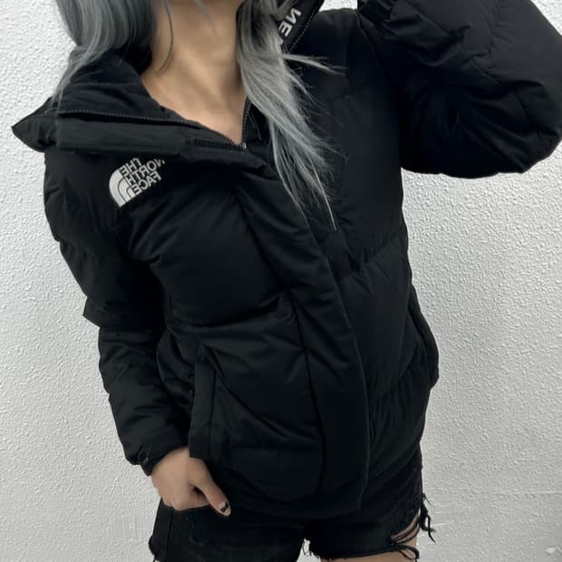 노스페이스 사이드포켓 후드 패딩 XS