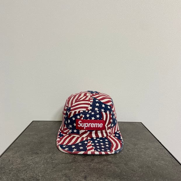 슈프림 박스로고 캠프캡 모자 USA 성조기