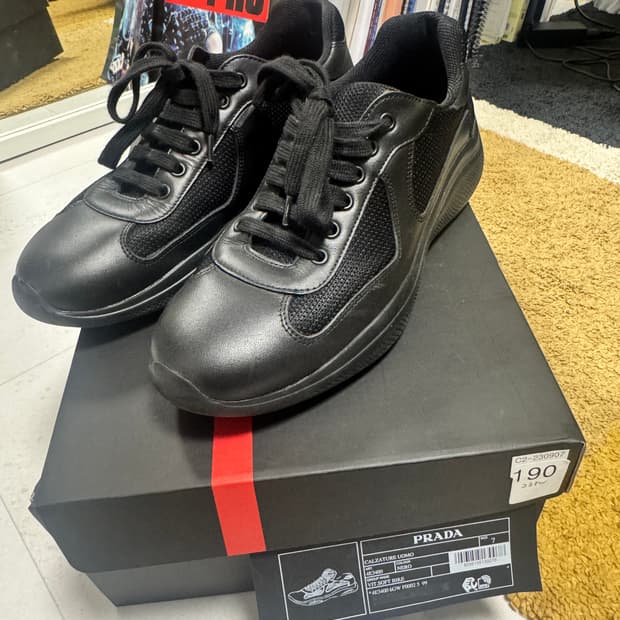 프라다 Prada  아메리카 컵 스니커즈 블랙 Size 7